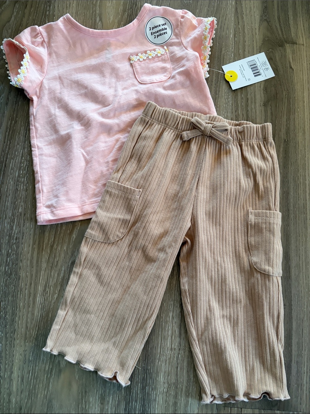 George 2pc Set Daisy Ribbed 6-12mo